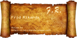 Frid Rikarda névjegykártya